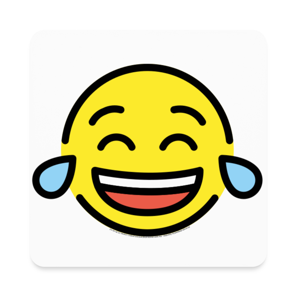 Face with Tears of Joy Moji Square Magnet - Emoji.Express - white