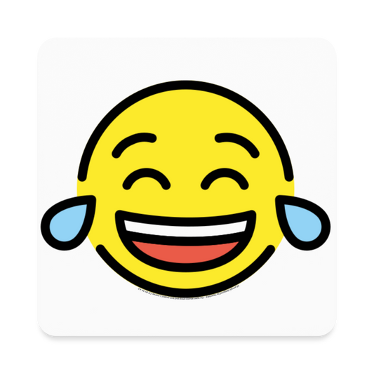 Face with Tears of Joy Moji Square Magnet - Emoji.Express - white