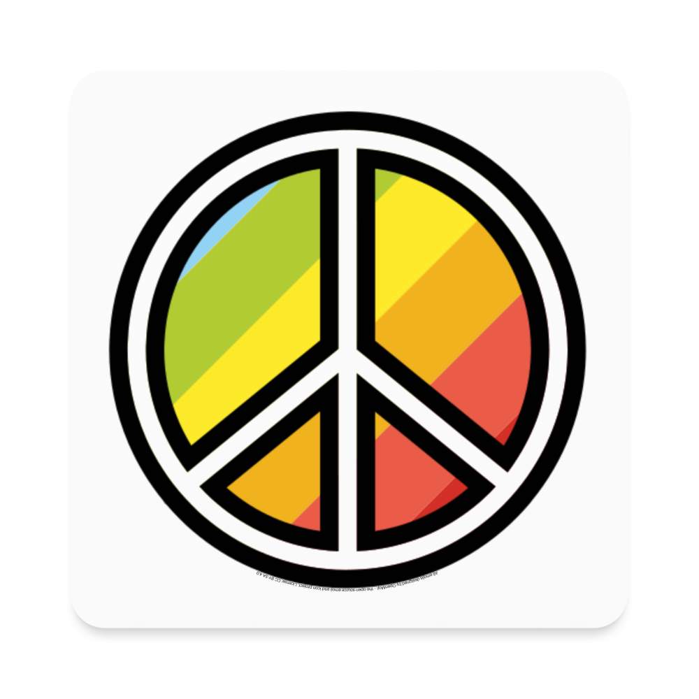 Peace Symbol Moji Square Magnet - Emoji.Express - white