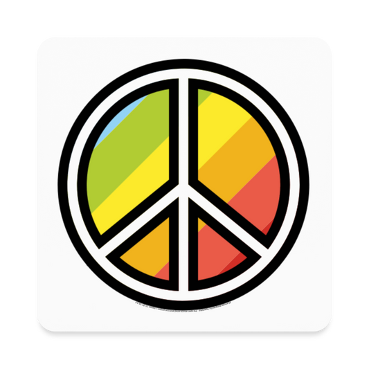 Peace Symbol Moji Square Magnet - Emoji.Express - white