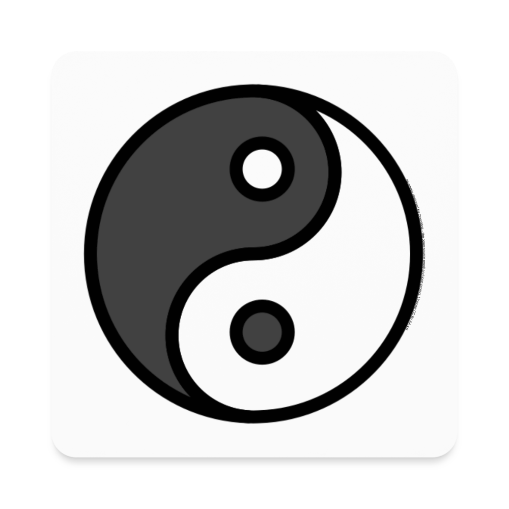 Ying Yang Moji Square Magnet - Emoji.Express - white