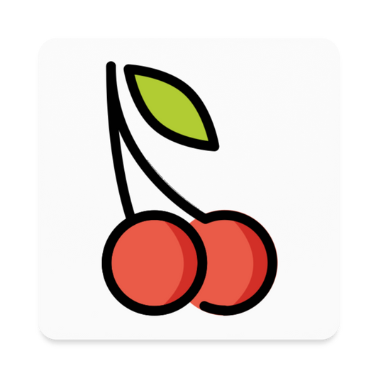 Cherries Moji Square Magnet - Emoji.Express - white
