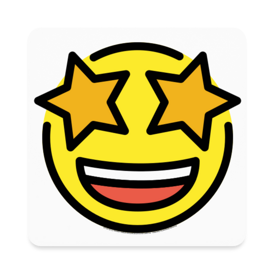 Star Struck Moji Square Magnet - Emoji.Express - white