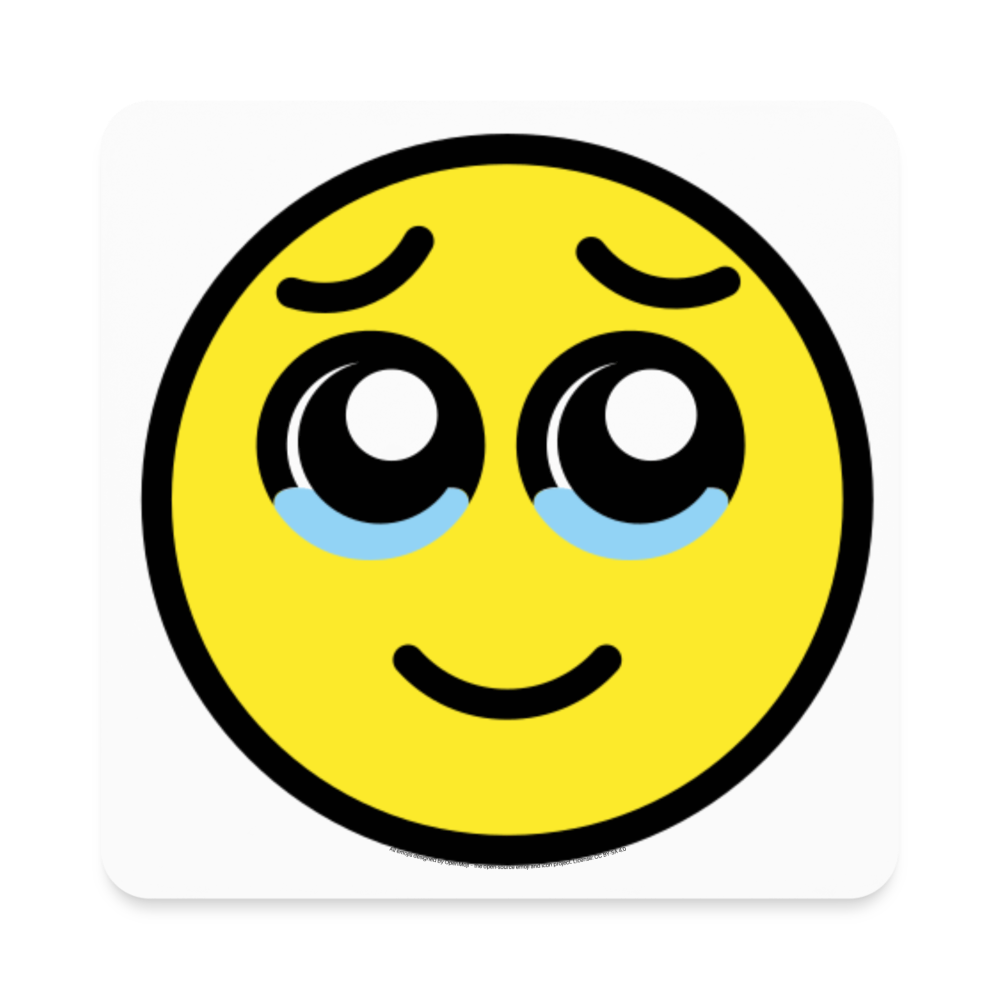 Face Holding Back Tears Moji Square Magnet - Emoji.Express - white