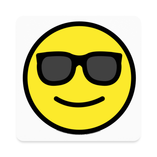 Smiling Face with Sunglasses Moji Square Magnet - Emoji.Exress - white
