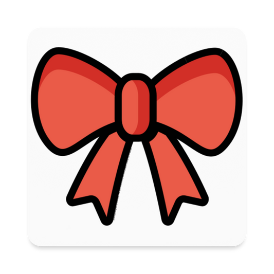 Ribbon Moji Square Magnet - Emoji.Express - white