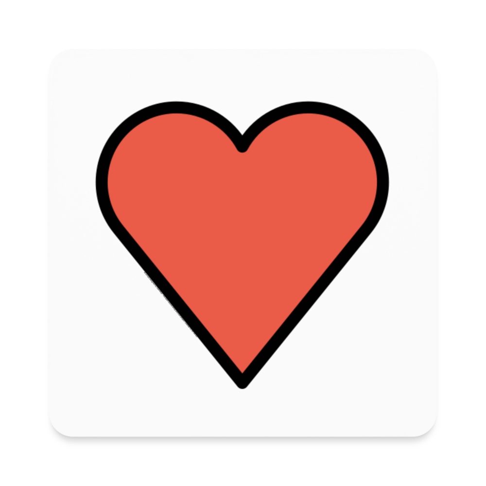 Red Heart Moji Square Magnet - Emoji.Express - white