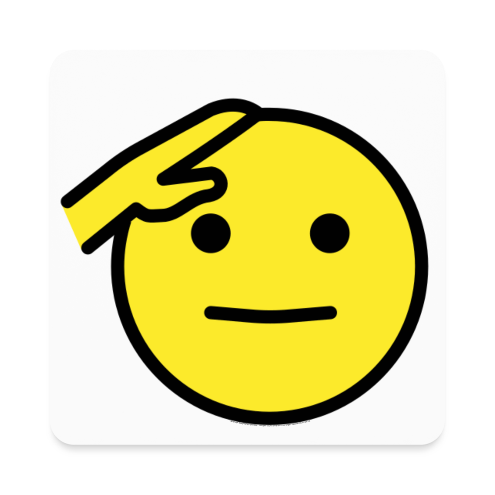 Saluting Face Moji Square Magnet - Emoji.Express - white