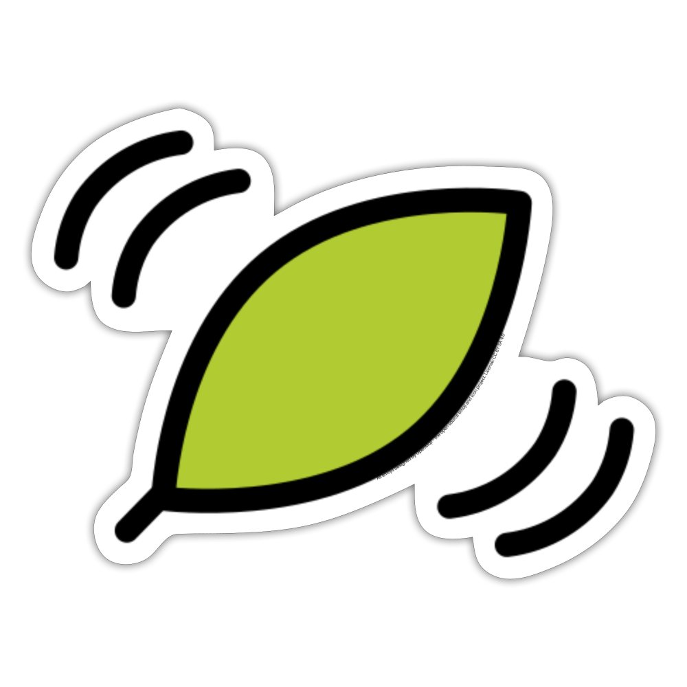 Leaf Fluttering in the Wind Moji Sticker - Emoji.Express - white matte