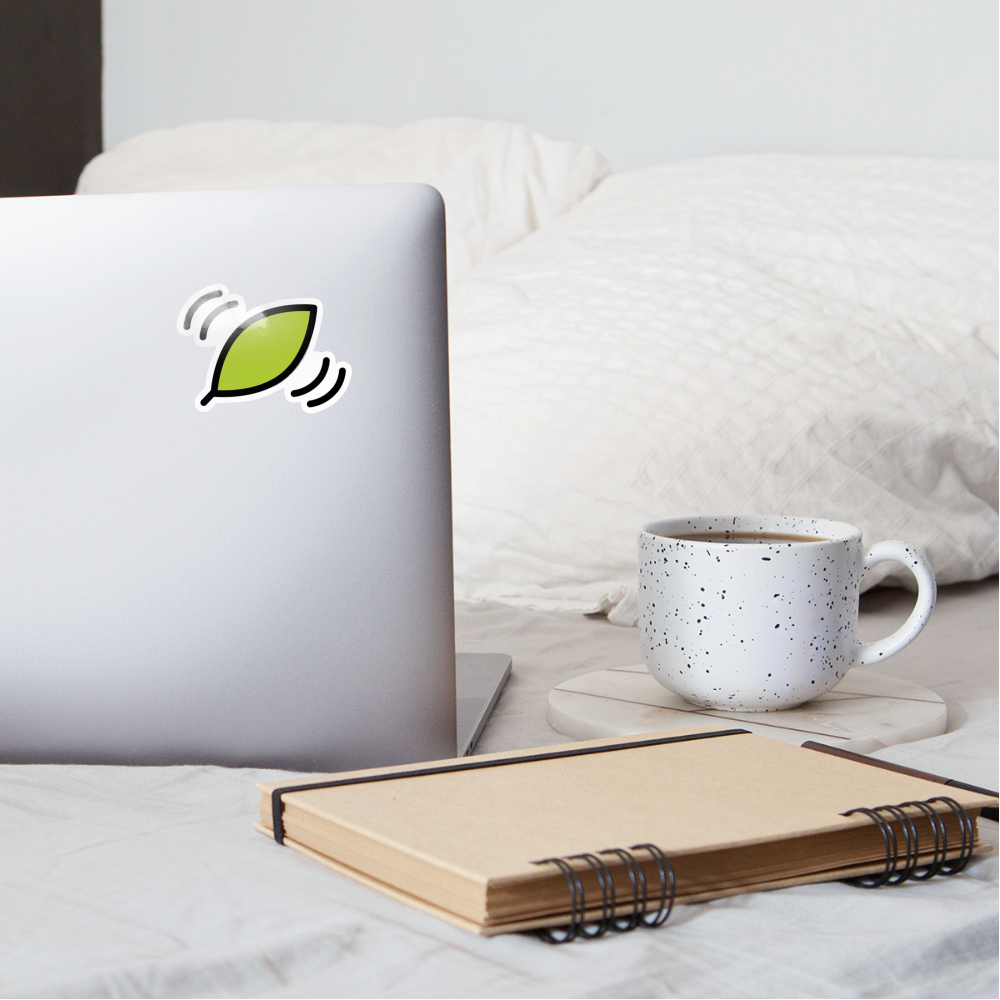 Leaf Fluttering in the Wind Moji Sticker - Emoji.Express - white glossy