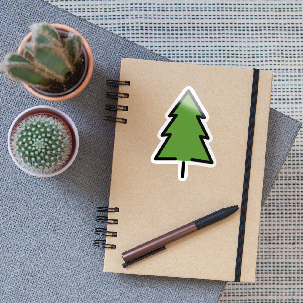 Evergreen Tree Moji Sticker - Emoji.Express - white glossy