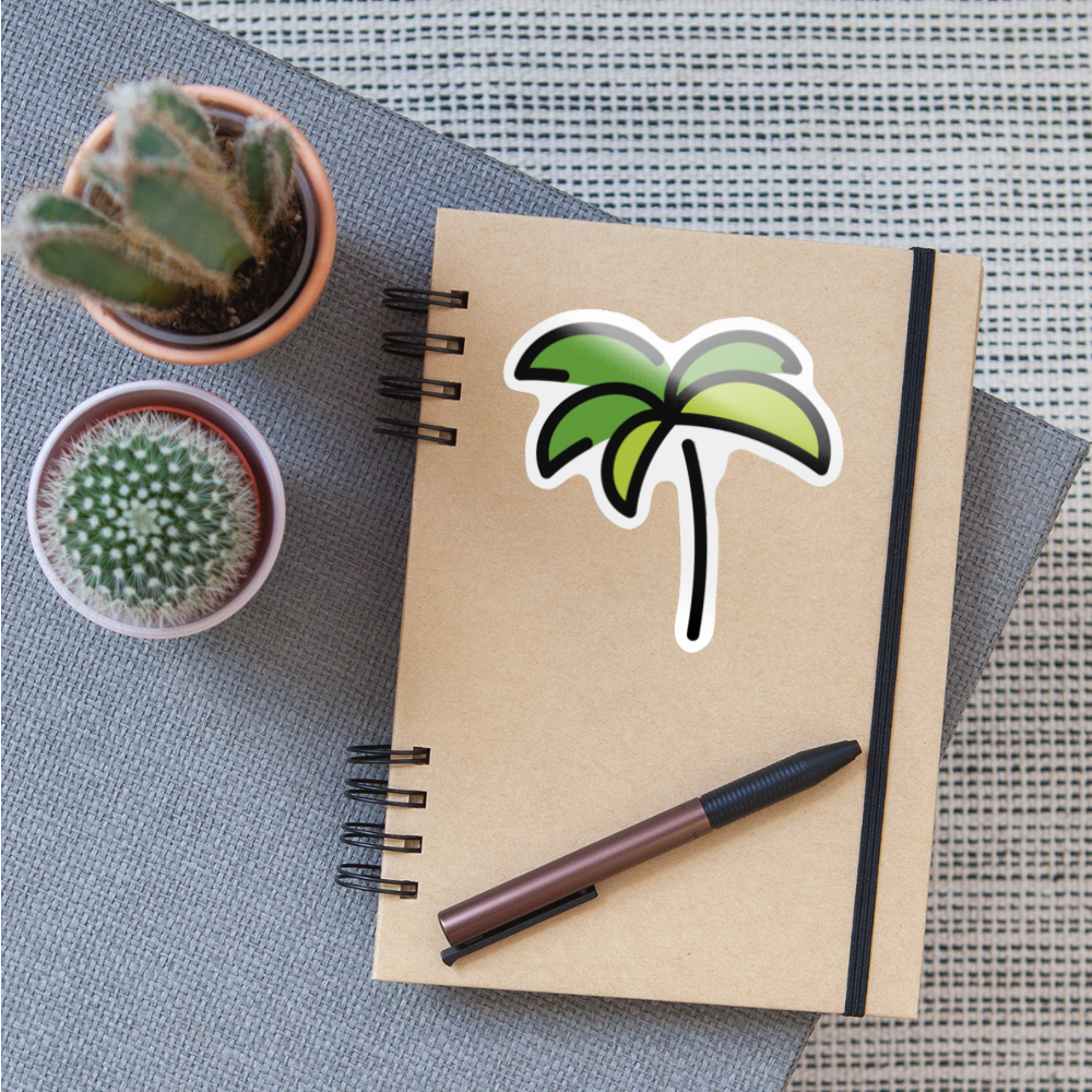 Palm Tree Moji Sticker - Emoji.Express - white glossy