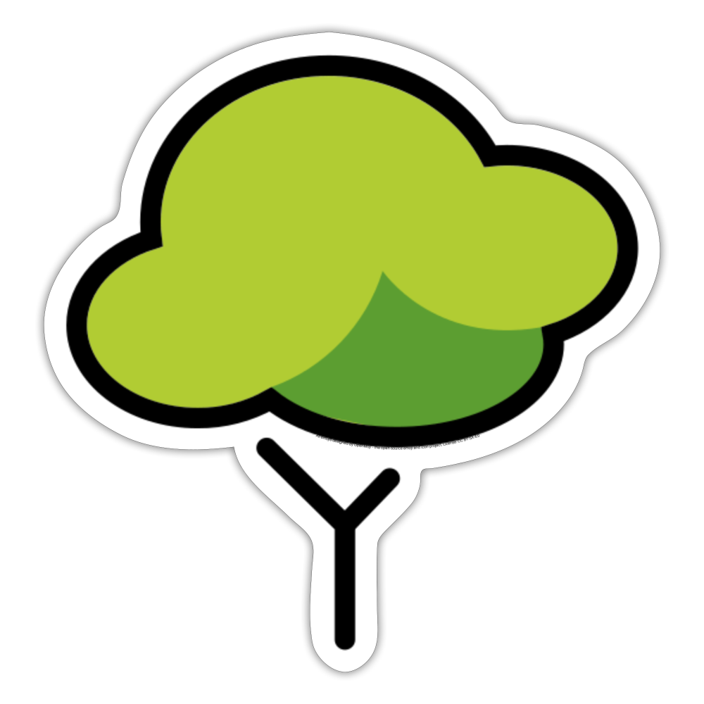 Deciduous Tree Moji Sticker - Emoji.Express - white matte