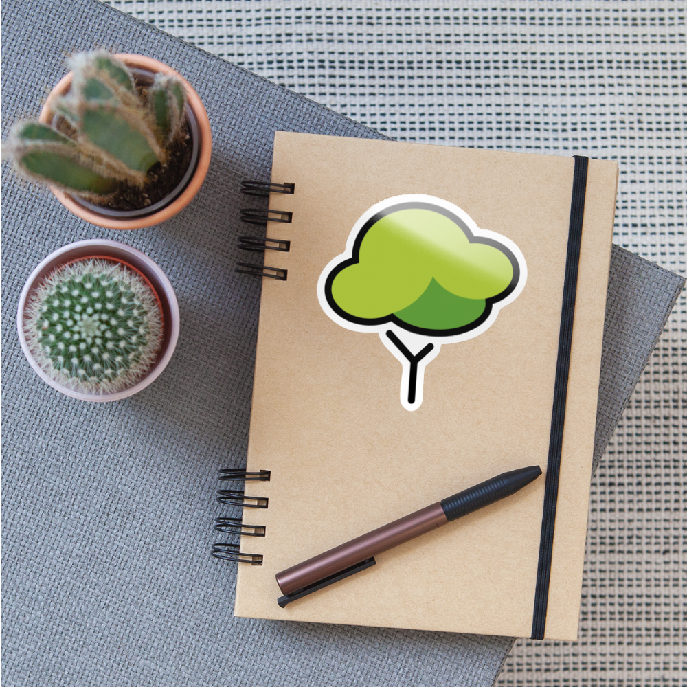 Deciduous Tree Moji Sticker - Emoji.Express - white glossy