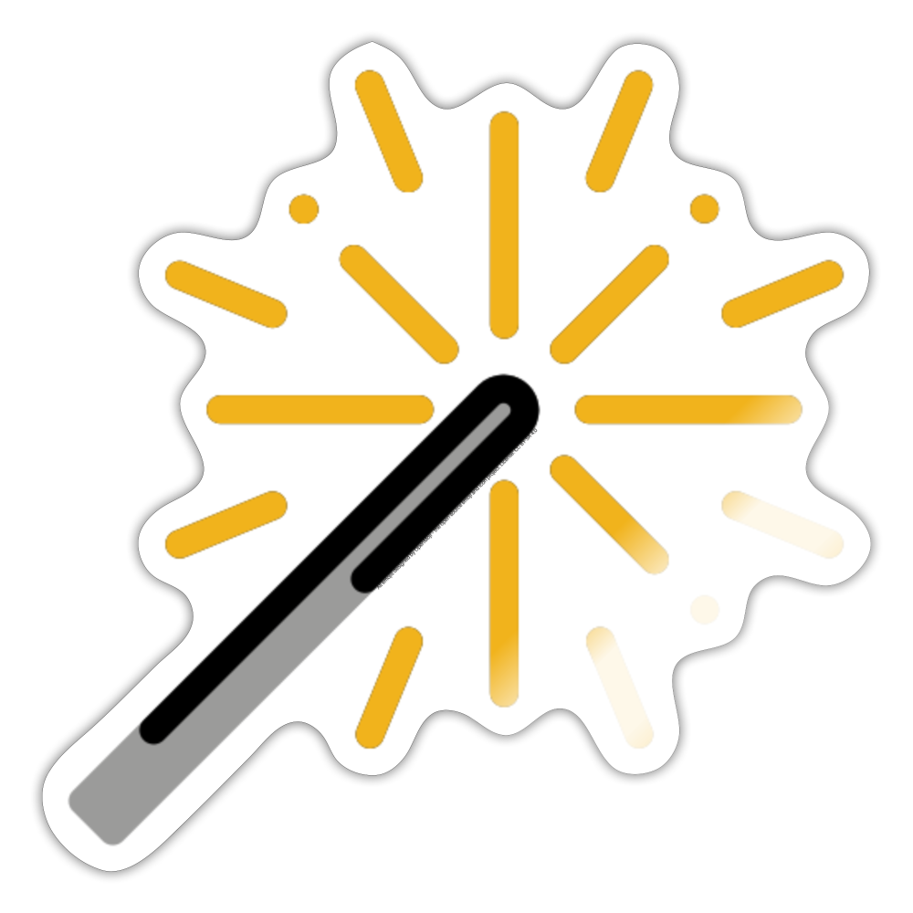 Sparkler Moji Sticker - Emoji.Express - white glossy