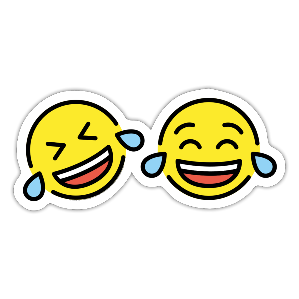 ROFL + Tears of Joy Power Pair Moji Sticker - Emoji.Express - white matte