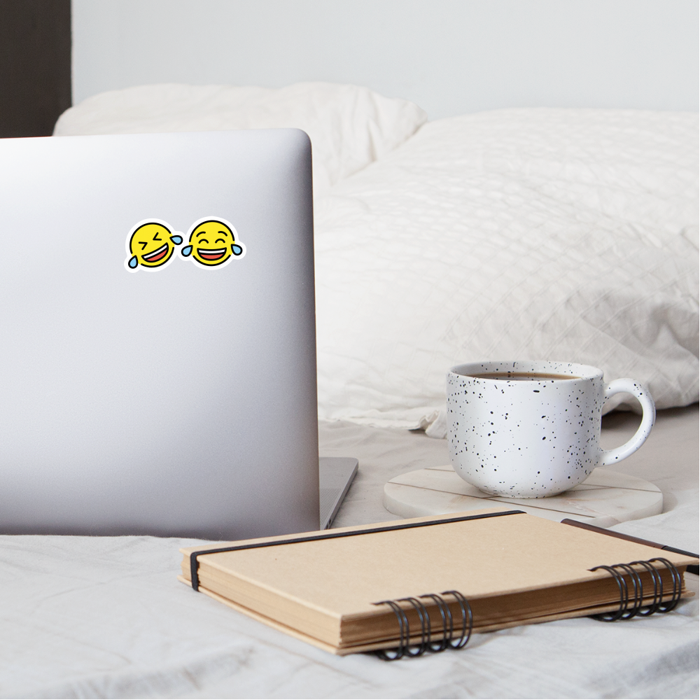 ROFL + Tears of Joy Power Pair Moji Sticker - Emoji.Express - white matte