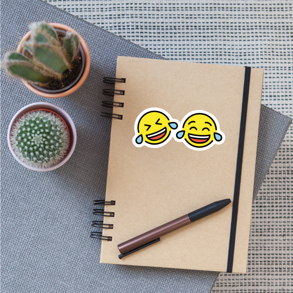 ROFL + Tears of Joy Power Pair Moji Sticker - Emoji.Express - white matte