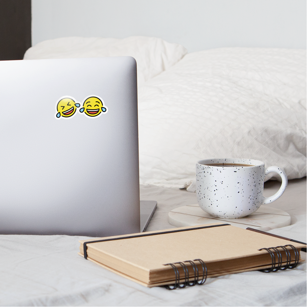 ROFL + Tears of Joy Power Pair Moji Sticker - Emoji.Express - white glossy