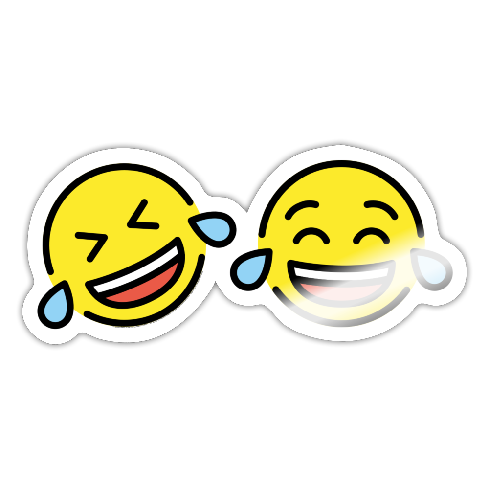 ROFL + Tears of Joy Power Pair Moji Sticker - Emoji.Express - white glossy