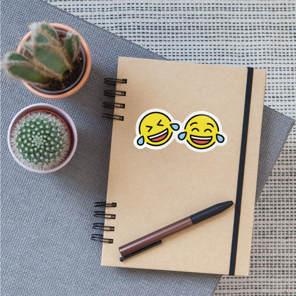 ROFL + Tears of Joy Power Pair Moji Sticker - Emoji.Express - white glossy