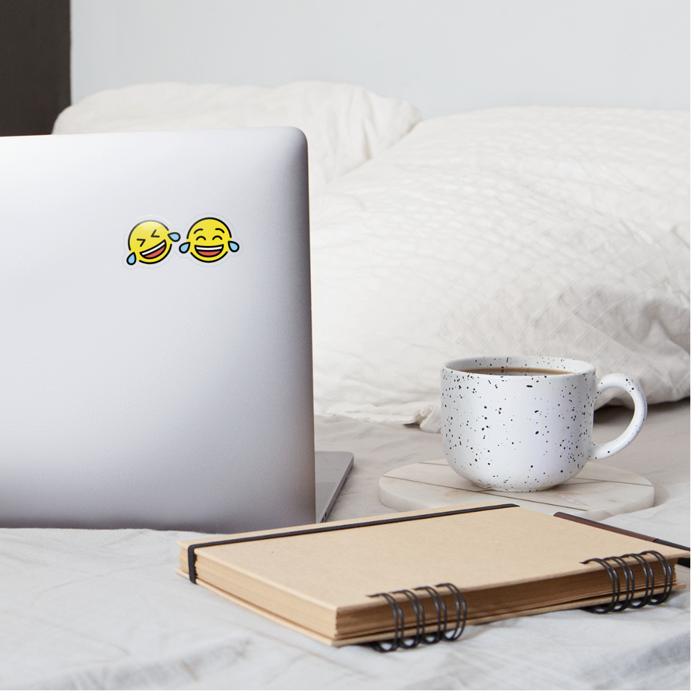 ROFL + Tears of Joy Power Pair Moji Sticker - Emoji.Express - transparent glossy