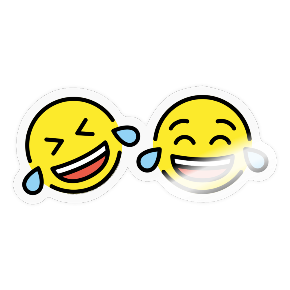 ROFL + Tears of Joy Power Pair Moji Sticker - Emoji.Express - transparent glossy