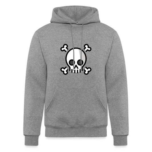 Skull and Crossbones Moji Champion Unisex Powerblend Hoodie - Emoji.Express - heather gray