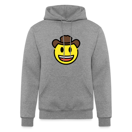 Cowboy Hat Face Moji Champion Unisex Powerblend Hoodie - Emoji.Express - heather gray