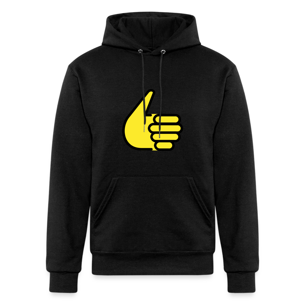 Thumbs Up Moji Champion Unisex Powerblend Hoodie - Emoji.Express - black