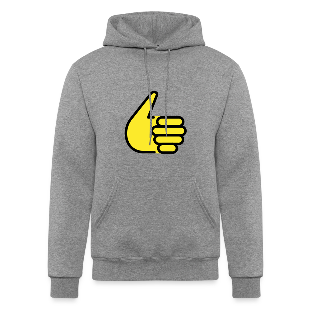 Thumbs Up Moji Champion Unisex Powerblend Hoodie - Emoji.Express - heather gray