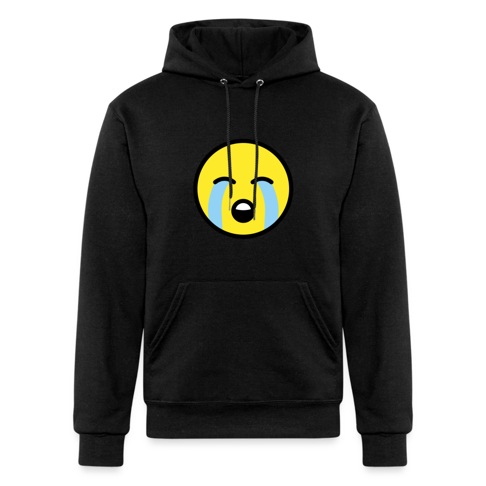 Loudly Crying Face Moji Champion Unisex Powerblend Hoodie - Emoji.Express - black