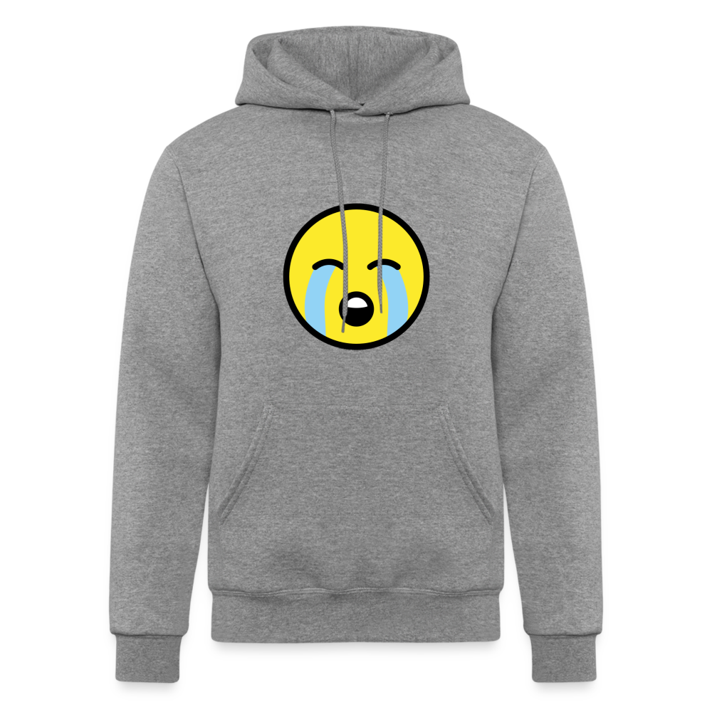 Loudly Crying Face Moji Champion Unisex Powerblend Hoodie - Emoji.Express - heather gray