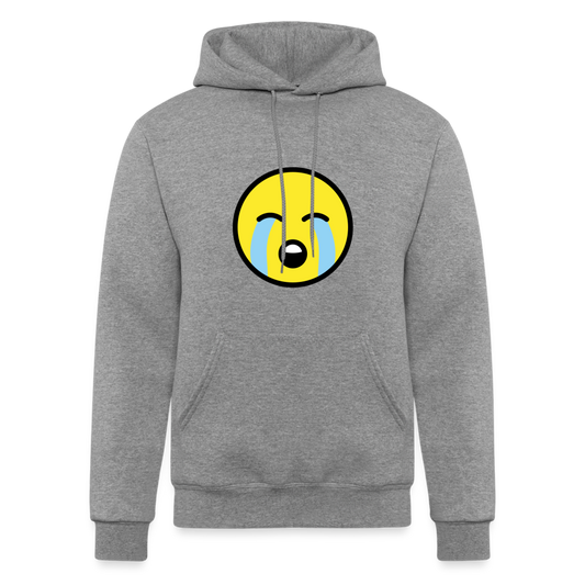 Loudly Crying Face Moji Champion Unisex Powerblend Hoodie - Emoji.Express - heather gray