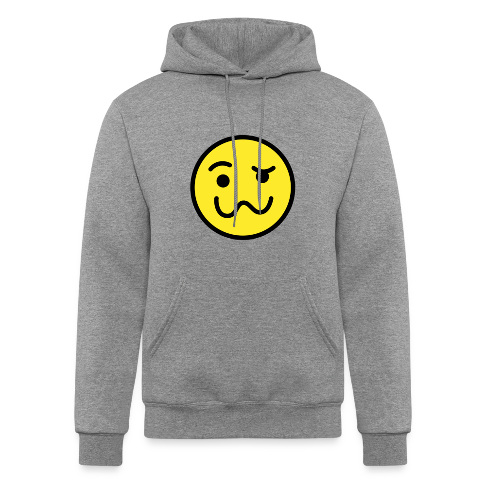 Woozy Face Moji Champion Unisex Powerblend Hoodie - Emoji.Express - heather gray