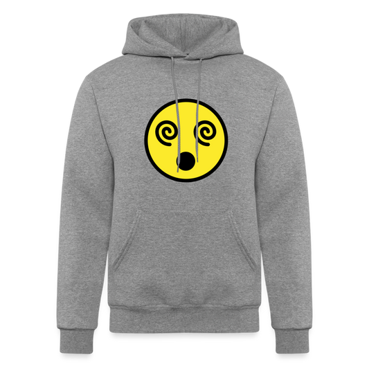 Face with Spiral Eyes Moji Champion Unisex Powerblend Hoodie - Emoji.Express - heather gray