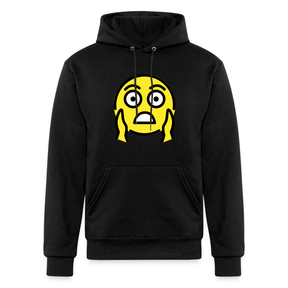 Face Screaming in Fear Moji Champion Unisex Powerblend Hoodie - Emoji.Express - black