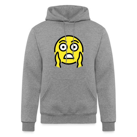 Face Screaming in Fear Moji Champion Unisex Powerblend Hoodie - Emoji.Express - heather gray