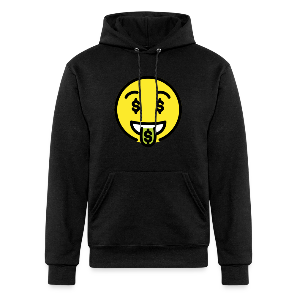 Money Mouth Moji Champion Unisex Powerblend Hoodie - Emoji.Express - black