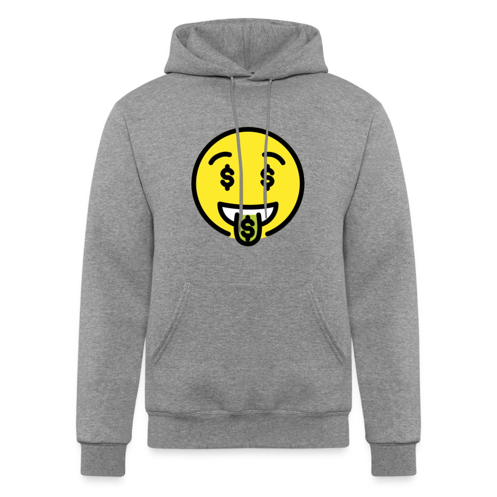 Money Mouth Moji Champion Unisex Powerblend Hoodie - Emoji.Express - heather gray