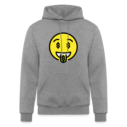 Money Mouth Moji Champion Unisex Powerblend Hoodie - Emoji.Express - heather gray