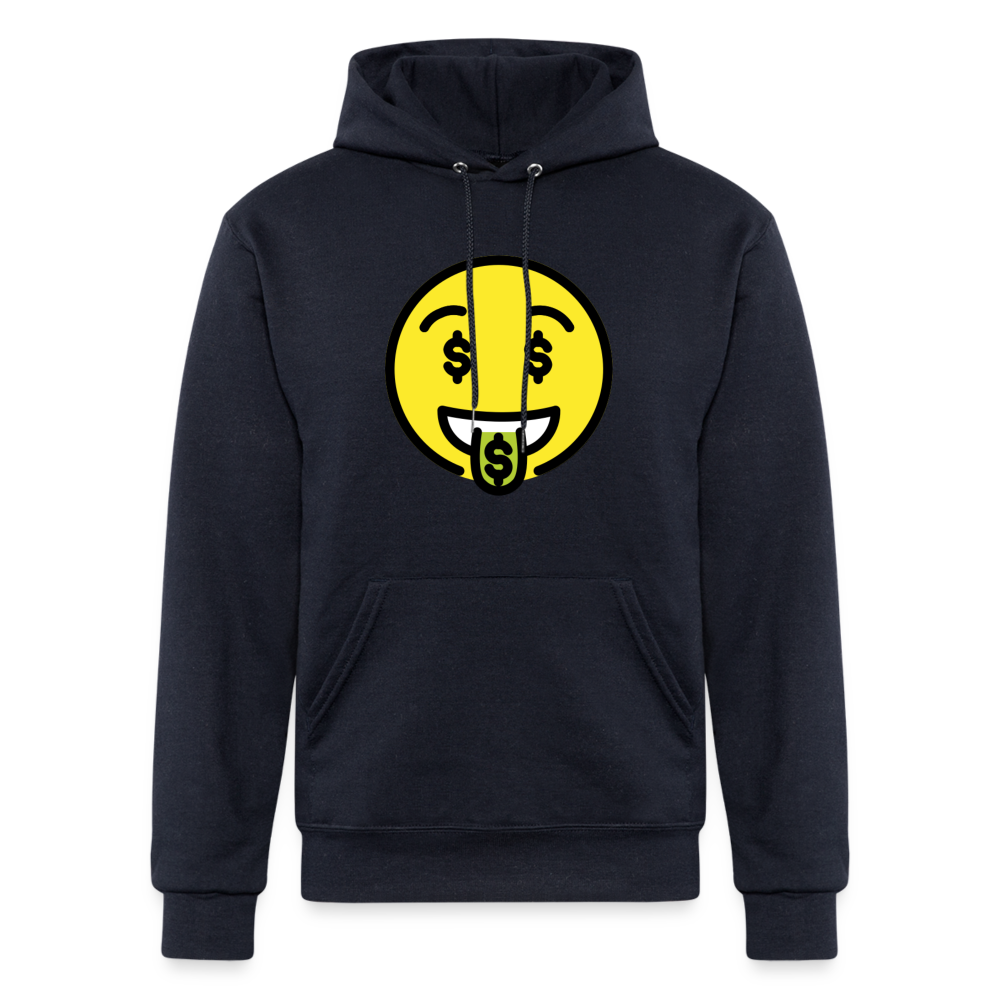 Money Mouth Moji Champion Unisex Powerblend Hoodie - Emoji.Express - navy