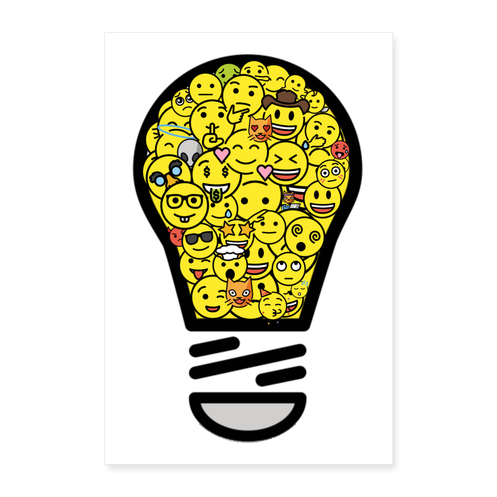 Customizable Crowdsourced Moji Art Poster 8x12 - Emoji.Express - white