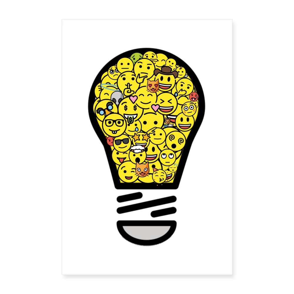 Customizable Crowdsourced Moji Art Poster 24x36 - Emoji.Express - white