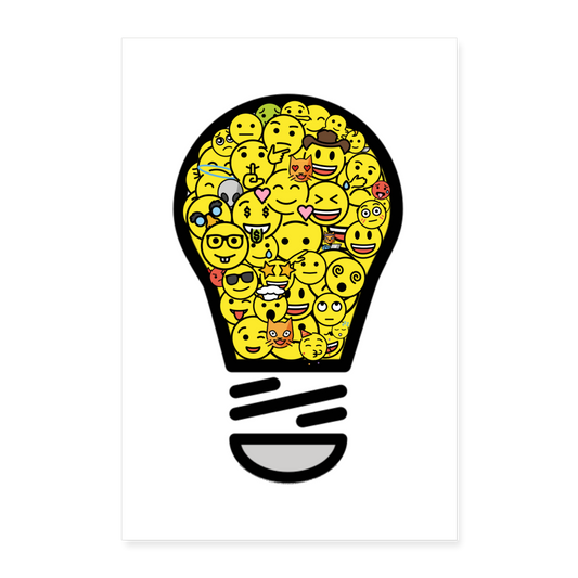 Customizable Crowdsourced Moji Art Poster 24x36 - Emoji.Express - white