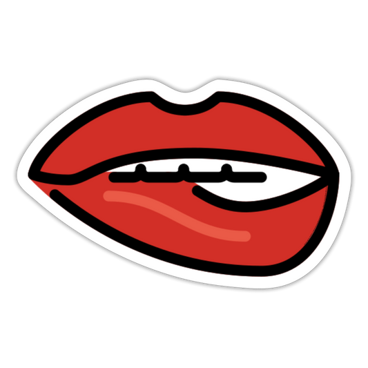 Biting Lip Moji Sticker - Emoji.Express - white matte
