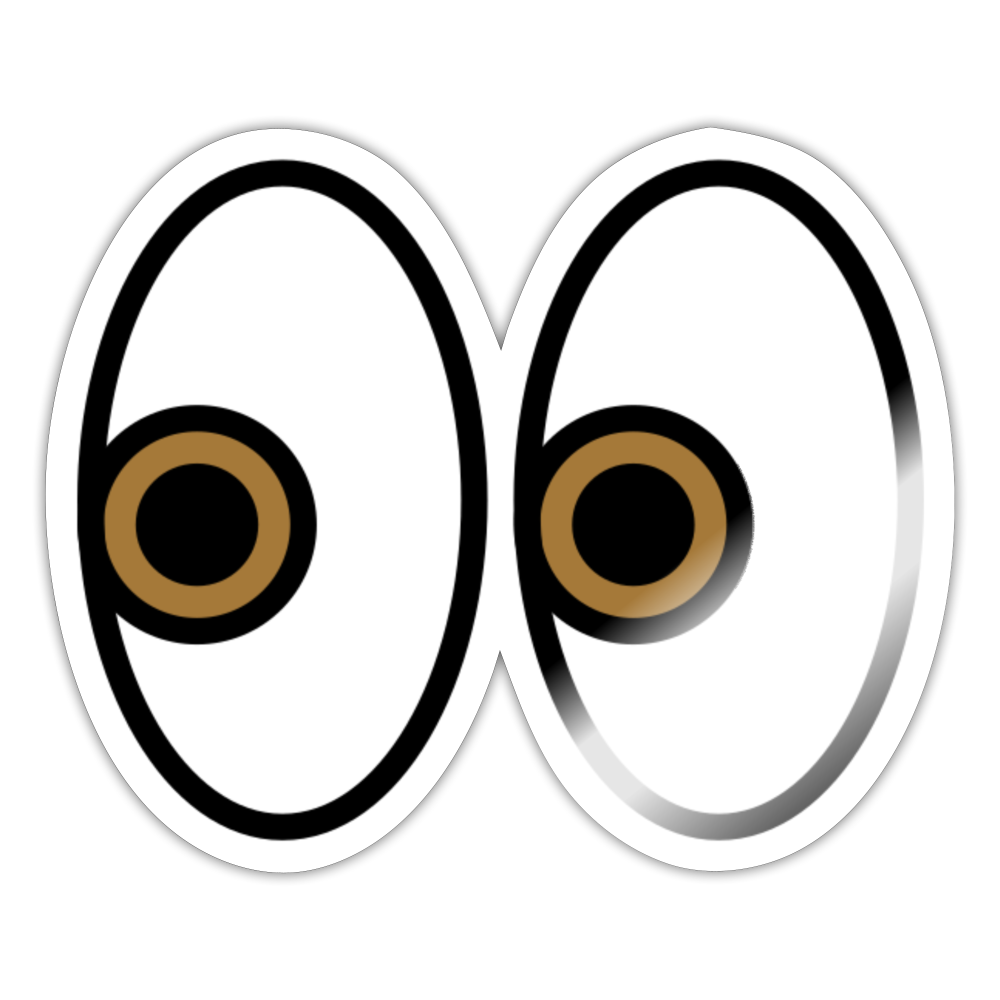 Eyes Moji Sticker - Emoji.Express - white glossy