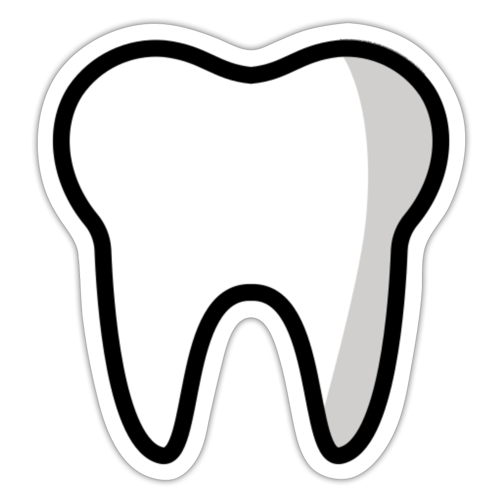 Tooth Moji Sticker - Emoji.Express - white matte