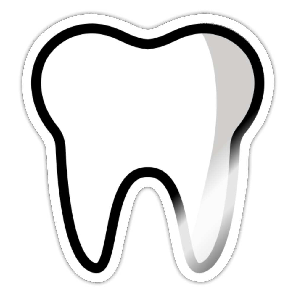 Tooth Moji Sticker - Emoji.Express - white glossy