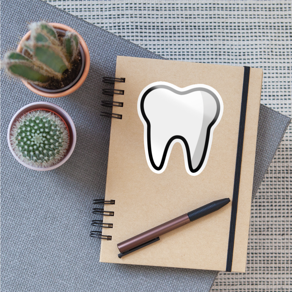 Tooth Moji Sticker - Emoji.Express - white glossy